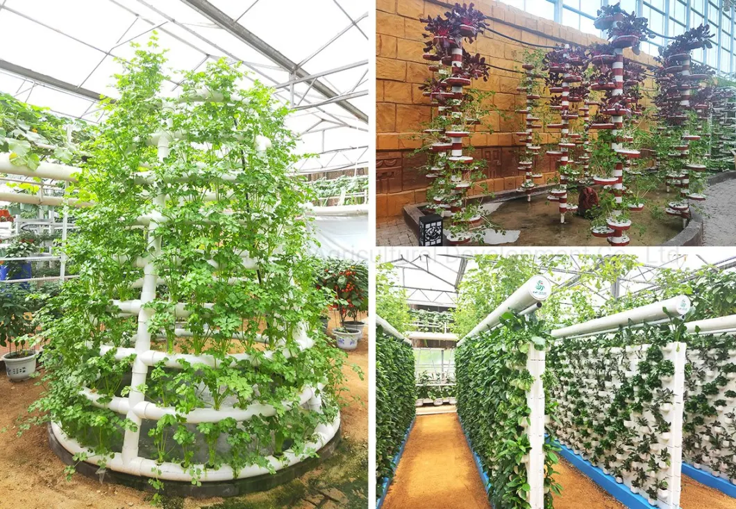 PVC Gutter Soilless Cultivate Nft Vertical Hydroponics Grow System for Greenhouse Garden Lettuce Strawberry Cucumber with Nutrient Solution Fan